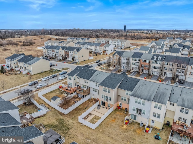 aerial view with a residential view