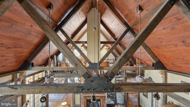 unfinished attic featuring an upstairs landing