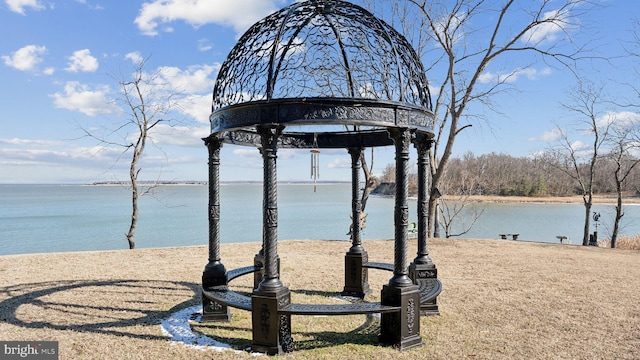 exterior space with a gazebo