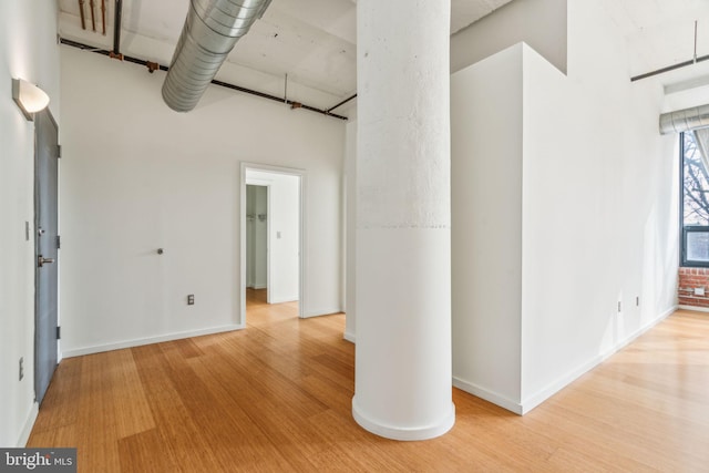 interior space with light hardwood / wood-style floors