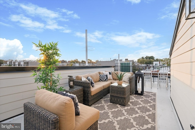 view of patio / terrace with an outdoor living space