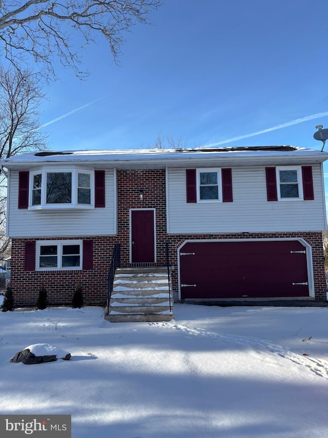 bi-level home with a garage