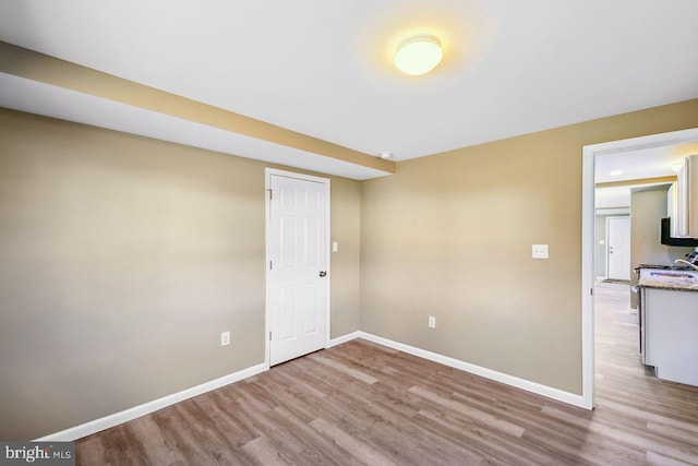 unfurnished room featuring light hardwood / wood-style floors