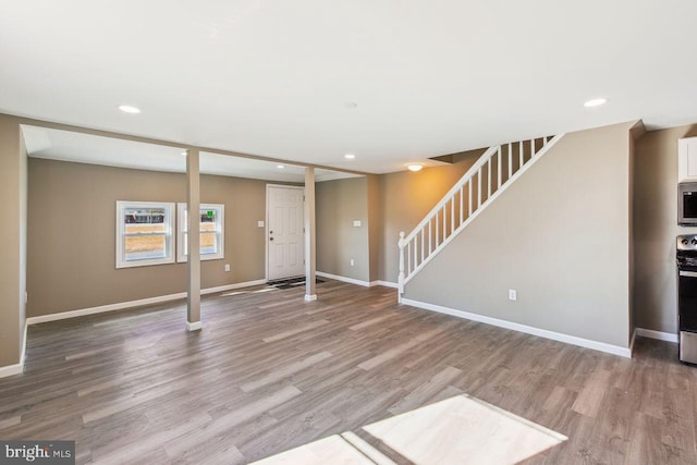 interior space with hardwood / wood-style flooring