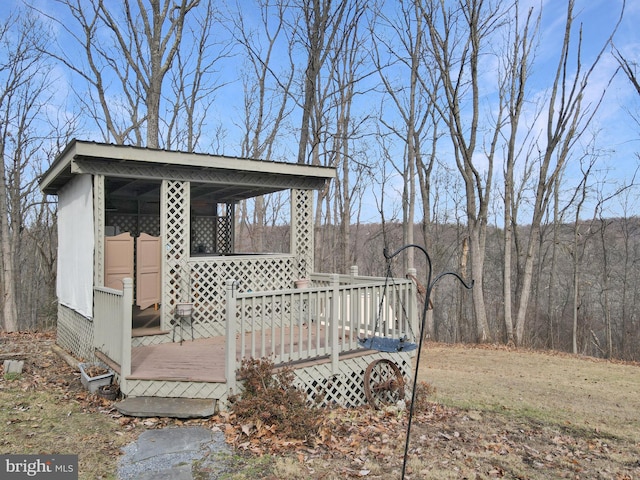 exterior space with a wooden deck