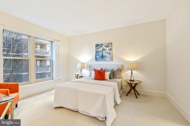 bedroom featuring carpet