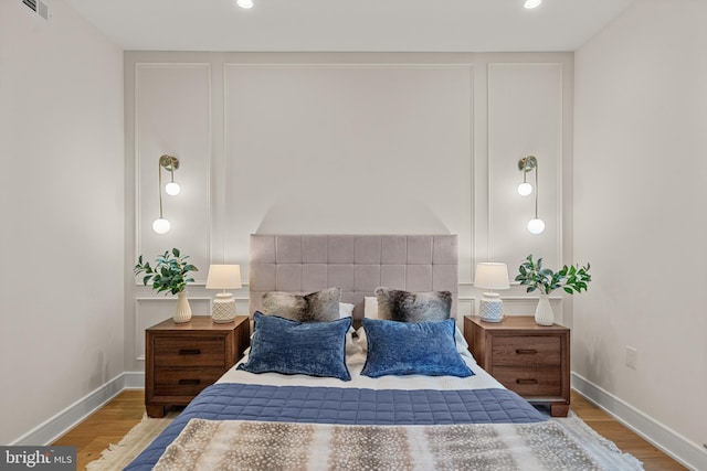 bedroom featuring light wood-type flooring