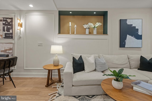 living room featuring hardwood / wood-style flooring