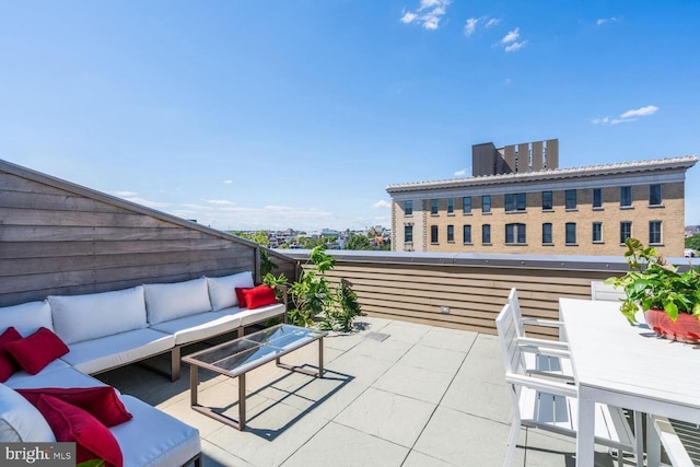 view of patio with an outdoor living space