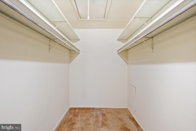 spacious closet with attic access