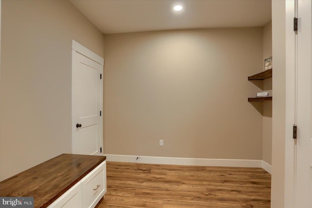 interior space with light hardwood / wood-style flooring