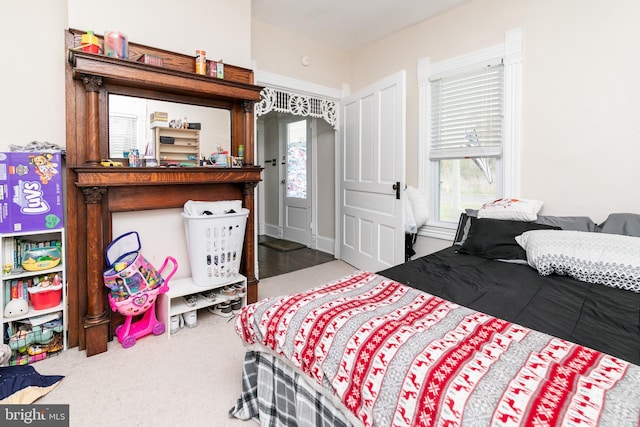 bedroom with carpet