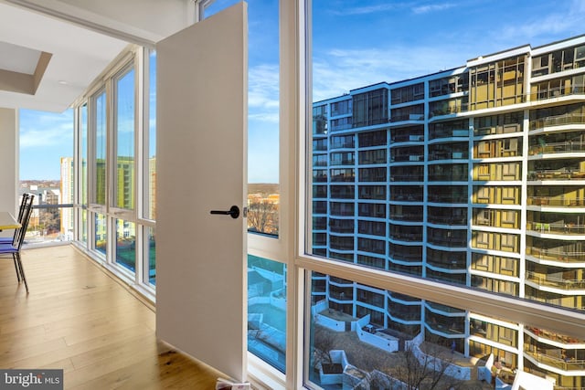 balcony with a city view