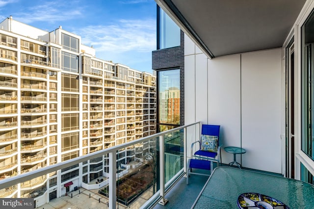 balcony with a city view