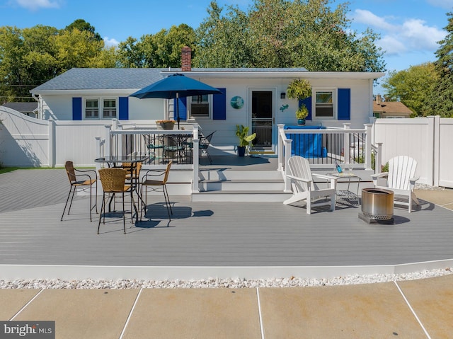 204 E Marengo, Saint Michaels, MD 21663 - back of house with a deck and a fire pit
