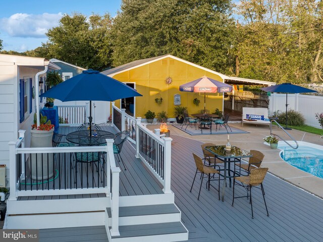 204 E Marengo, Saint Michaels, MD 21663 - wooden deck featuring a fenced in pool