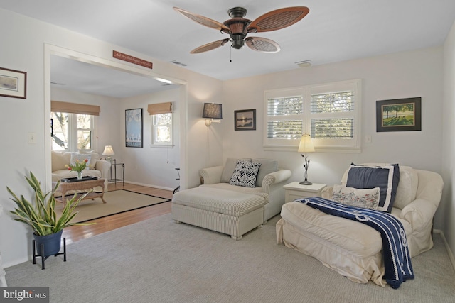 204 E Marengo, Saint Michaels, MD 21663 - living room featuring hardwood / wood-style flooring and ceiling fan