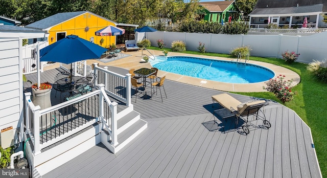 204 E Marengo, Saint Michaels, MD 21663 - view of swimming pool featuring a wooden deck