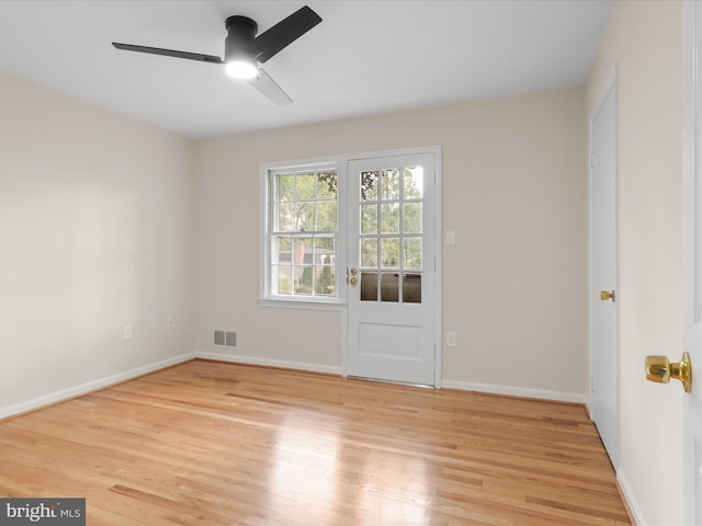 9301 Reef Ct, Alexandria, VA 22309 - spare room featuring ceiling fan, light wood finished floors, and baseboards