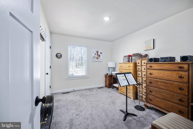 office featuring light colored carpet