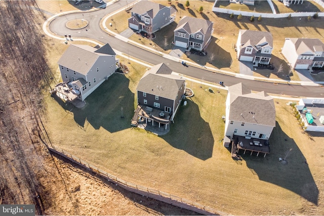 drone / aerial view with a residential view