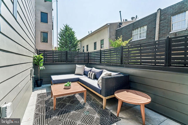 view of patio featuring outdoor lounge area