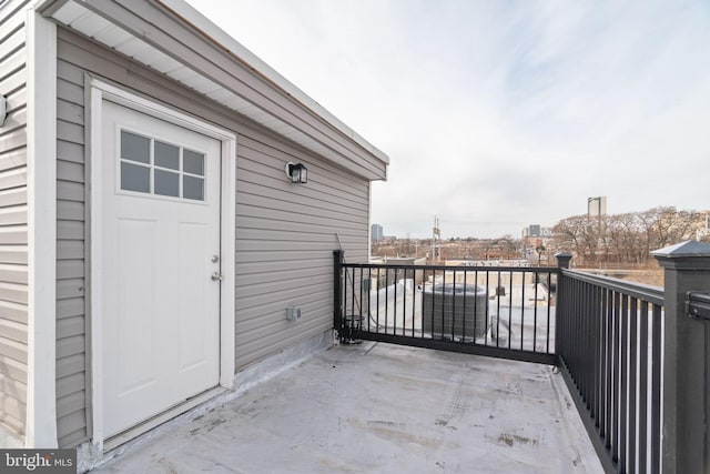 balcony with central AC unit