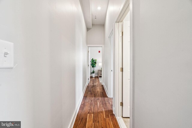 hallway featuring hardwood / wood-style floors