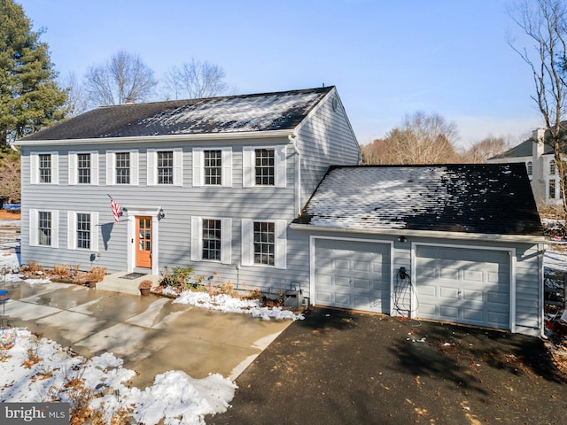 colonial house with a garage