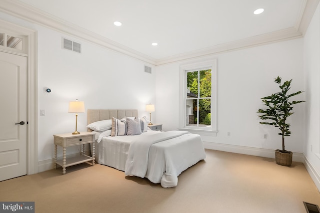 948 Melvin Rd, Annapolis, MD 21403 - bedroom with carpet flooring, ornamental molding, recessed lighting, and baseboards