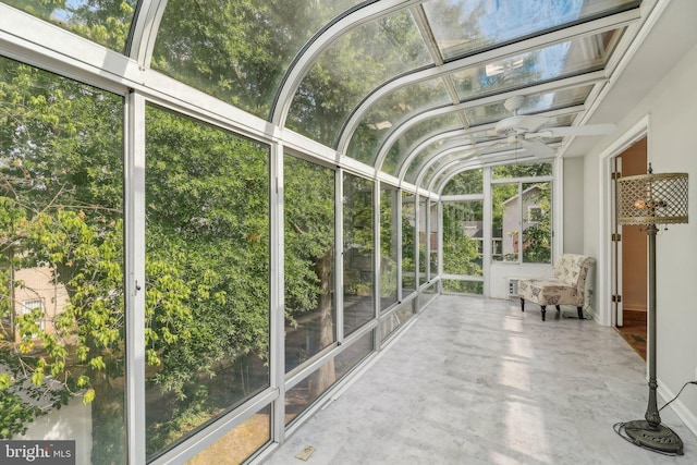 view of unfurnished sunroom