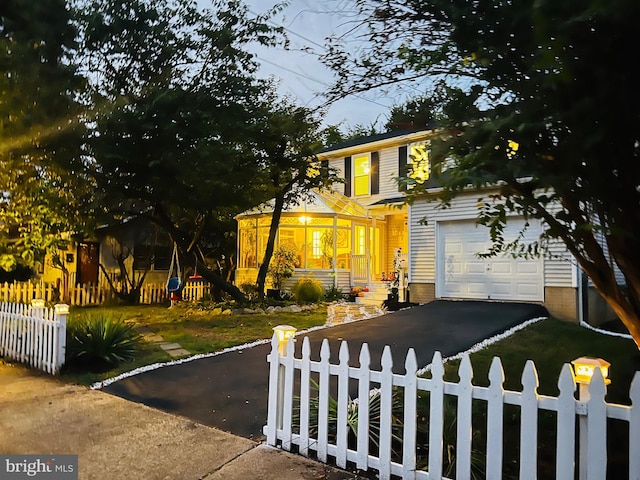 view of front of home featuring a garage