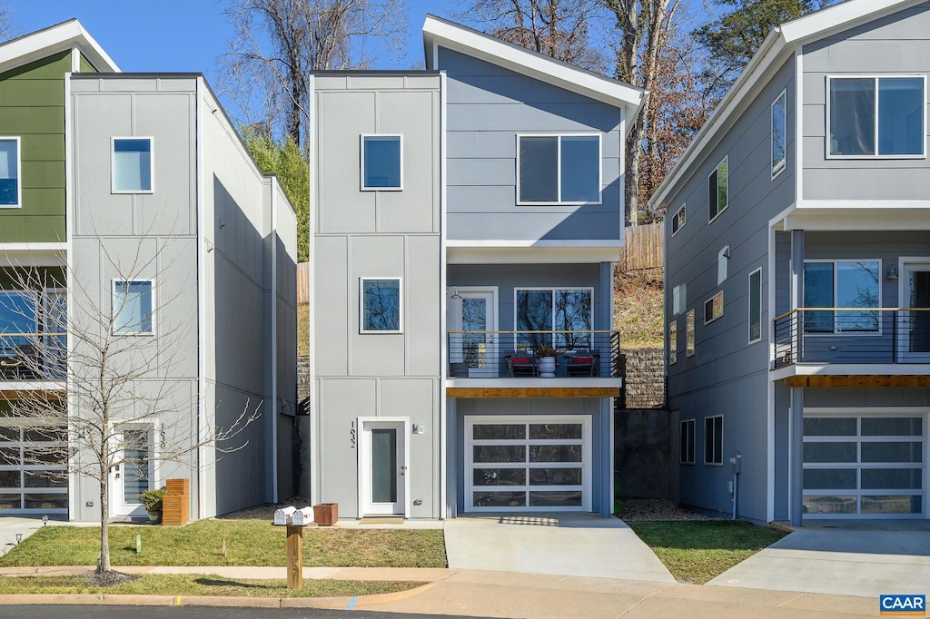 modern home with a garage and sink