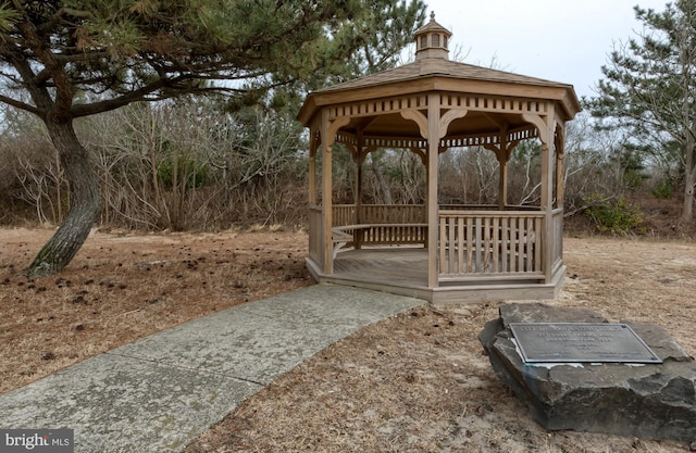 exterior space with a gazebo