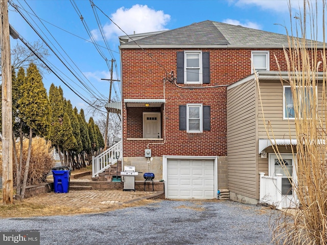 view of property featuring a garage