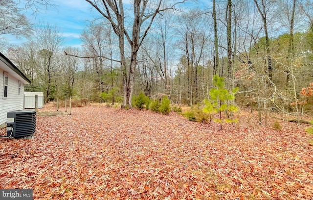 view of yard featuring central AC