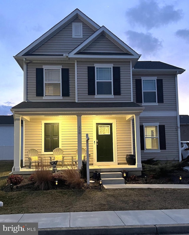 view of front of property with a porch