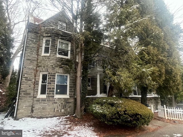 view of snowy exterior