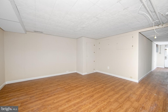 unfurnished room featuring light hardwood / wood-style flooring