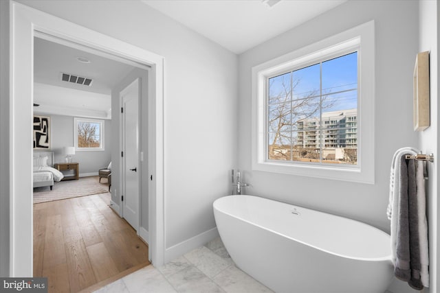 bathroom with a washtub