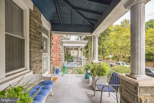 view of patio featuring covered porch