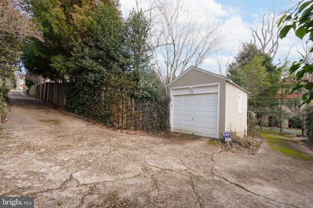 view of garage