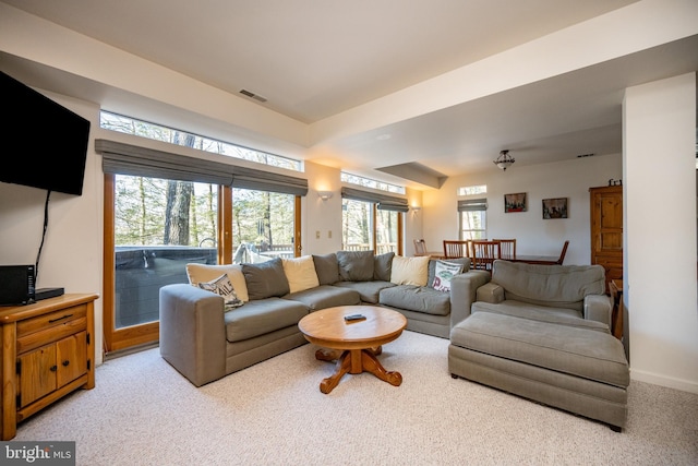 3084 Lake Shore Dr, Oakland, MD 21550 - living area with light colored carpet and visible vents