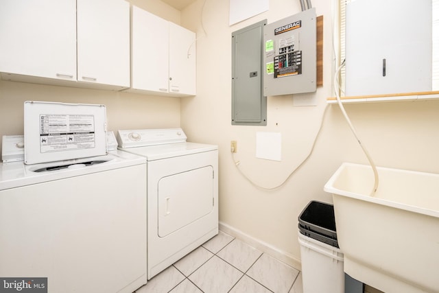 3084 Lake Shore Dr, Oakland, MD 21550 - laundry room with washer and dryer, baseboards, cabinet space, and electric panel
