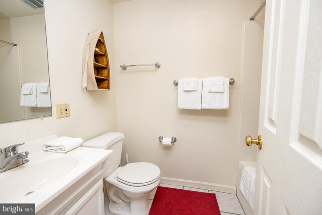 3084 Lake Shore Dr, Oakland, MD 21550 - full bath with toilet, visible vents, vanity, and a shower