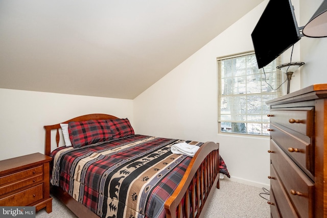 3084 Lake Shore Dr, Oakland, MD 21550 - bedroom with baseboards, lofted ceiling, and light colored carpet