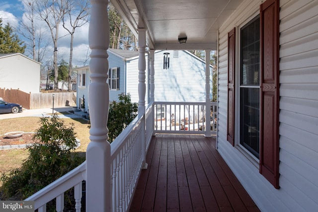 wooden deck with a porch