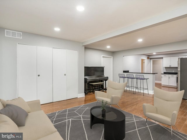 living room featuring hardwood / wood-style flooring