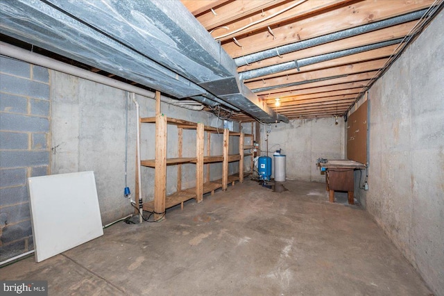 view of unfinished basement