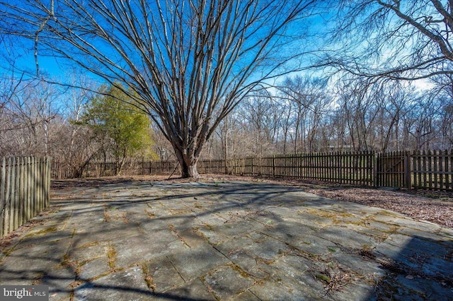 view of patio with a fenced backyard